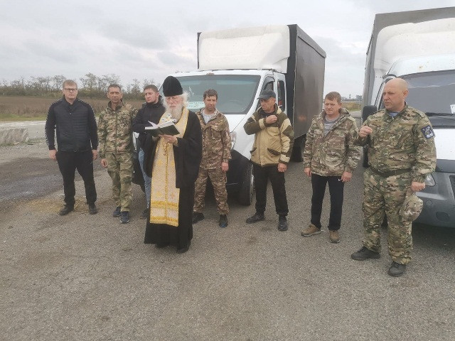 Благословение и Отправка гуманитарного груза в ст. Подгорной