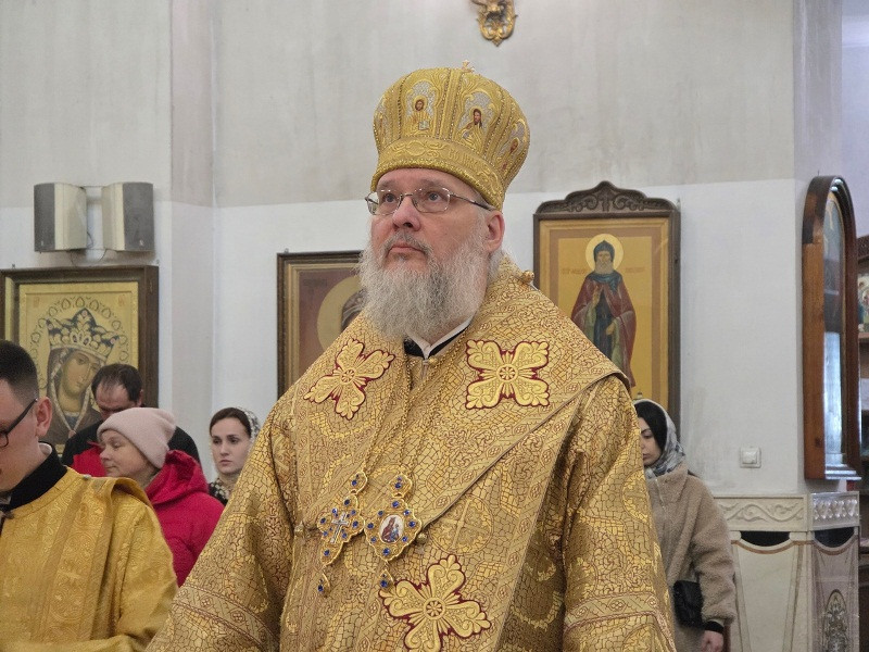 Богослужение возглавил епископ Георгиевский и Прасковейский Николай в Георгиевском Соборе