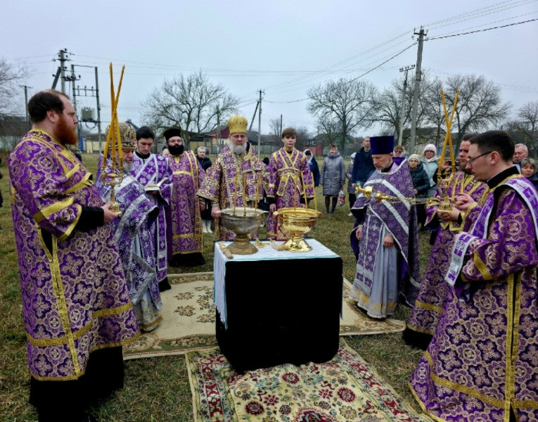 Молебен о благополучном ходе строительства нового храма в станице Георгиевской